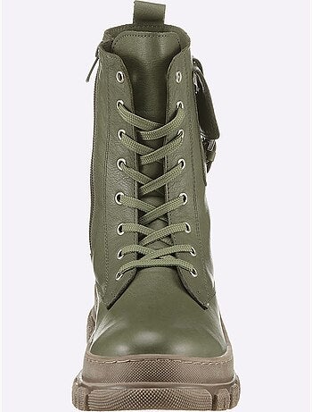 Bottines à Lacets Cuir Nappa De Vache - Taille Standard - helline