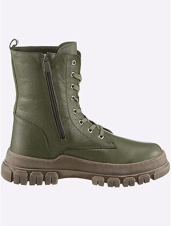 Bottines à Lacets Cuir Nappa De Vache - Taille Standard - helline