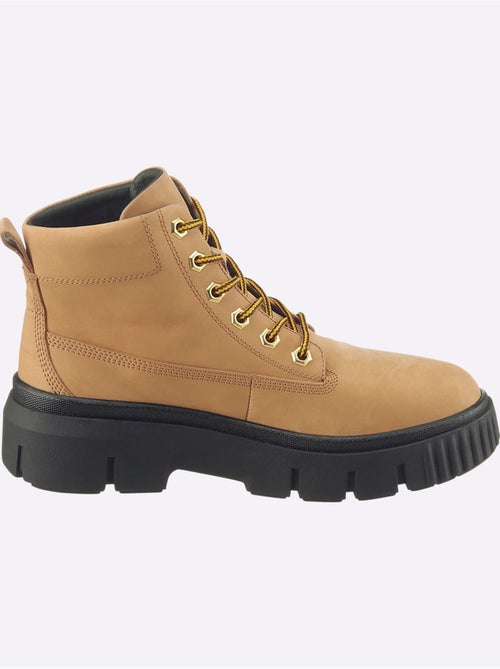 Bottines à Lacets Cuir Vachette - Taille Standard - helline - Kiabi