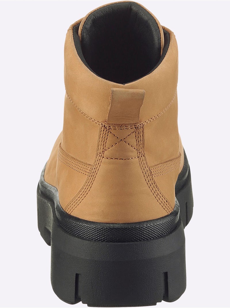 Bottines à Lacets Cuir Vachette - Taille Standard - helline Jaune - Kiabi