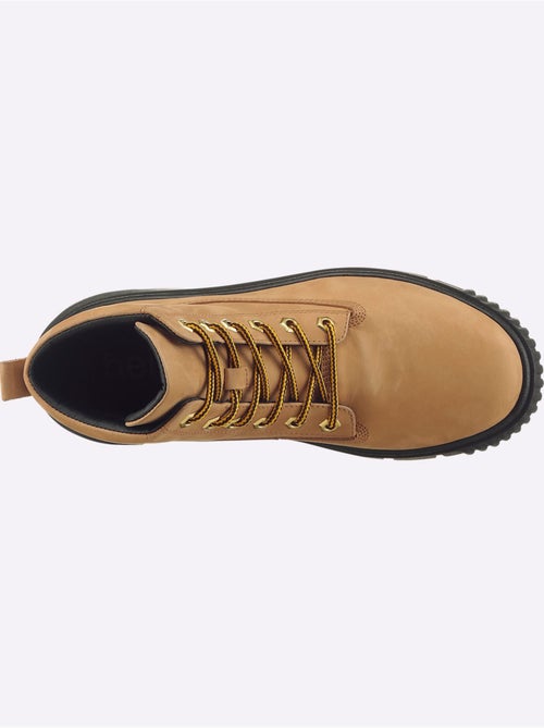 Bottines à Lacets Cuir Vachette - Taille Standard - helline - Kiabi