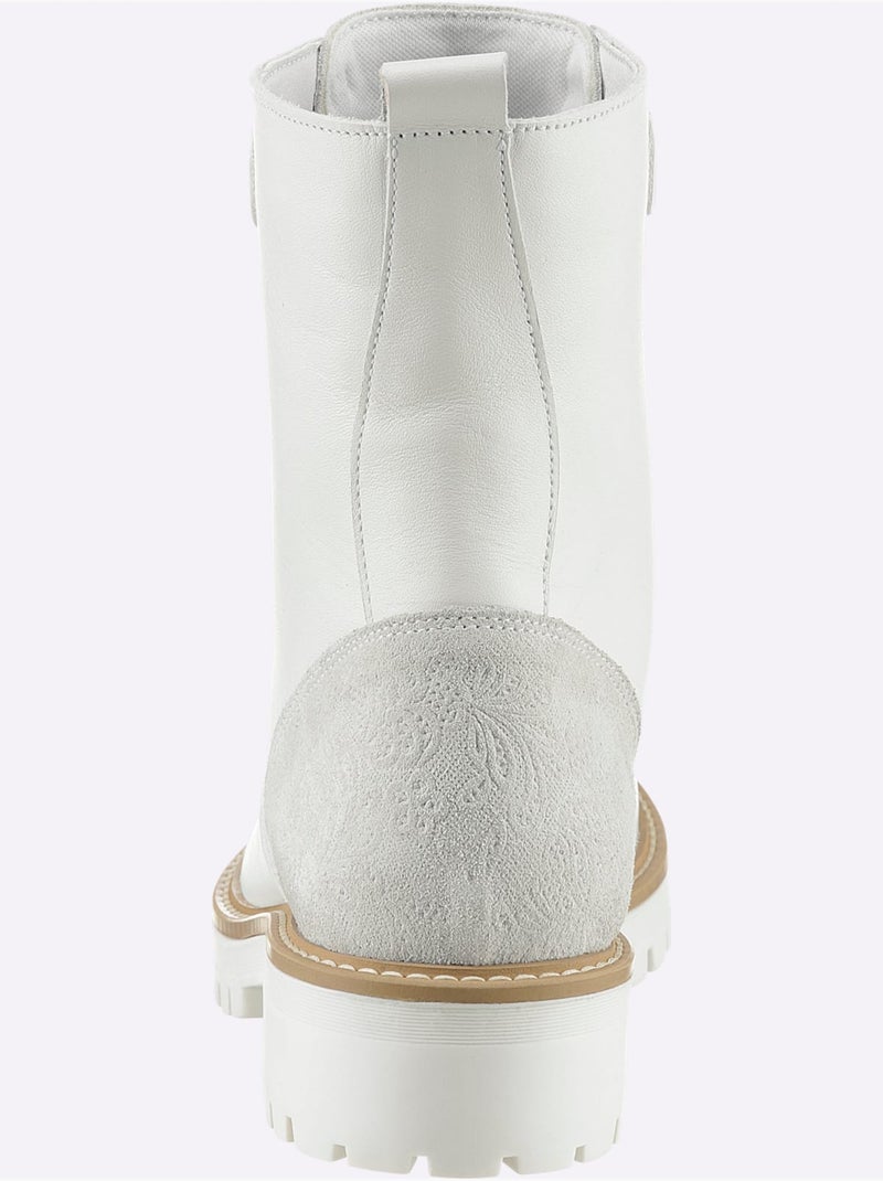 Bottines à Lacets De Fabrication Portugaise - Taille Standard - helline Blanc - Kiabi