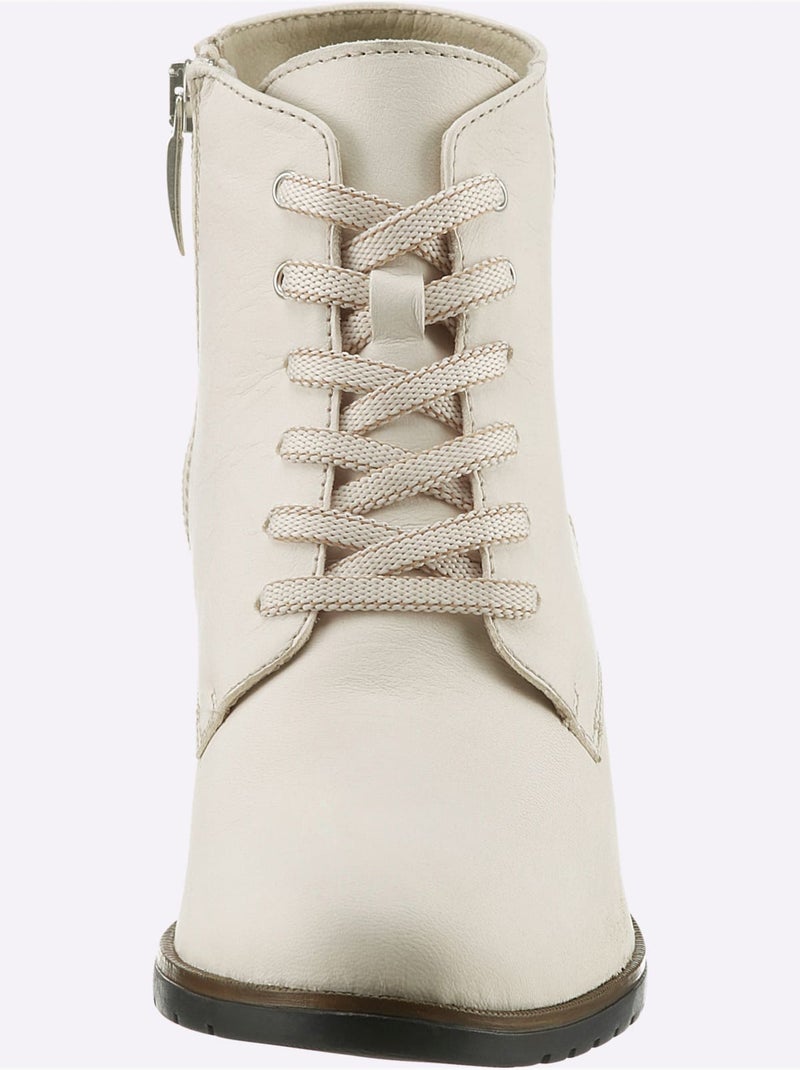 Bottines à Lacets De Fabrication Portugaise - Taille Standard - Helline Crème - Kiabi