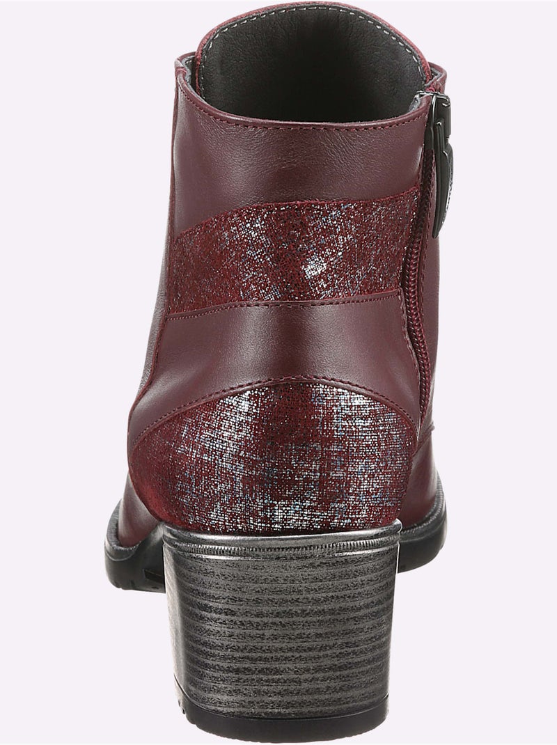 Bottines à Lacets De Fabrication Portugaise - Taille Standard - Helline Noir Bordeaux - Kiabi