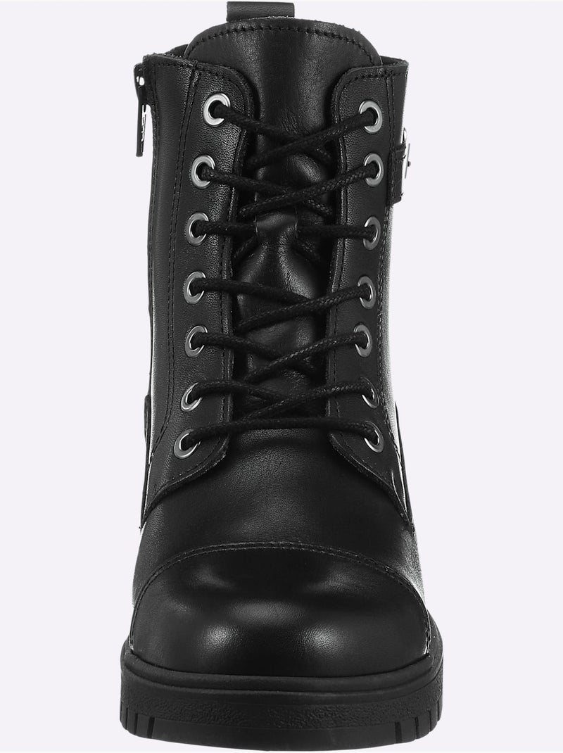 Bottines à Lacets De Fabrication Portugaise - Taille Standard - Helline Noir - Kiabi