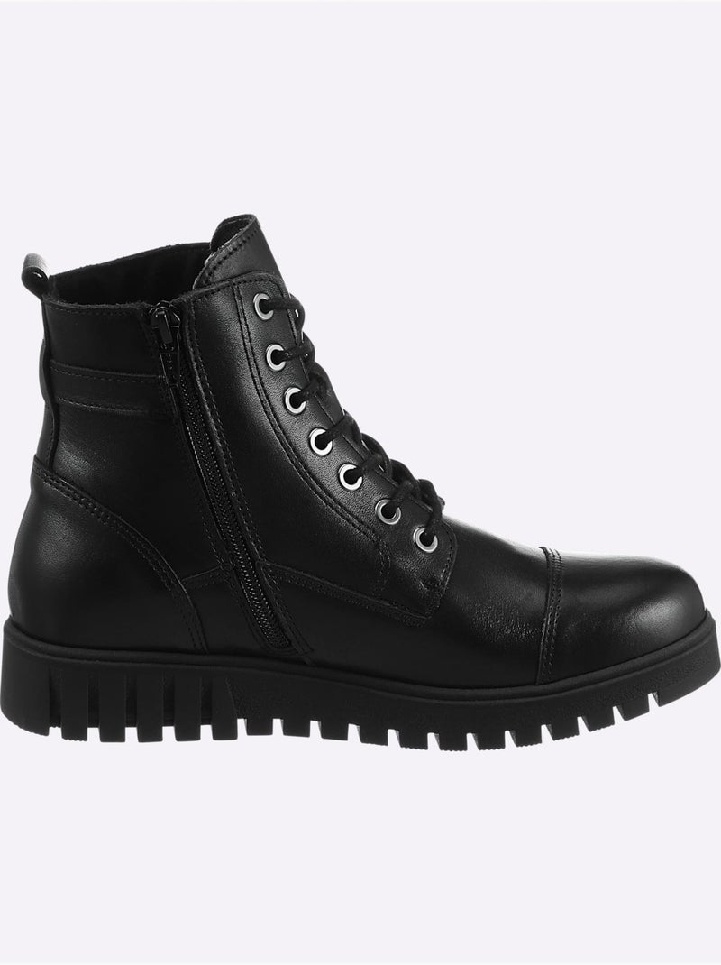 Bottines à Lacets De Fabrication Portugaise - Taille Standard - Helline Noir - Kiabi