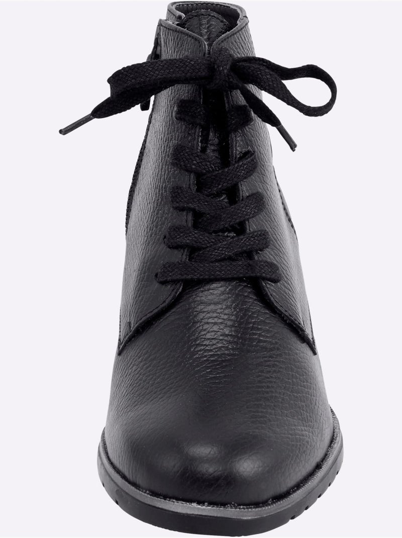 Bottines à Lacets De Fabrication Portugaise - Taille Standard - Helline Noir - Kiabi