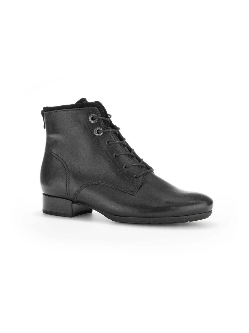 Bottines à lacets  en combinaison cuirs Gabor Noir Noir - Kiabi