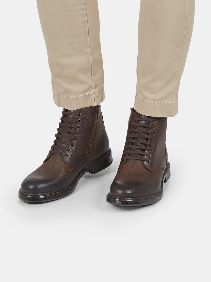 Bottines à lacets en cuir Bata Red Label BATA Marron - Kiabi