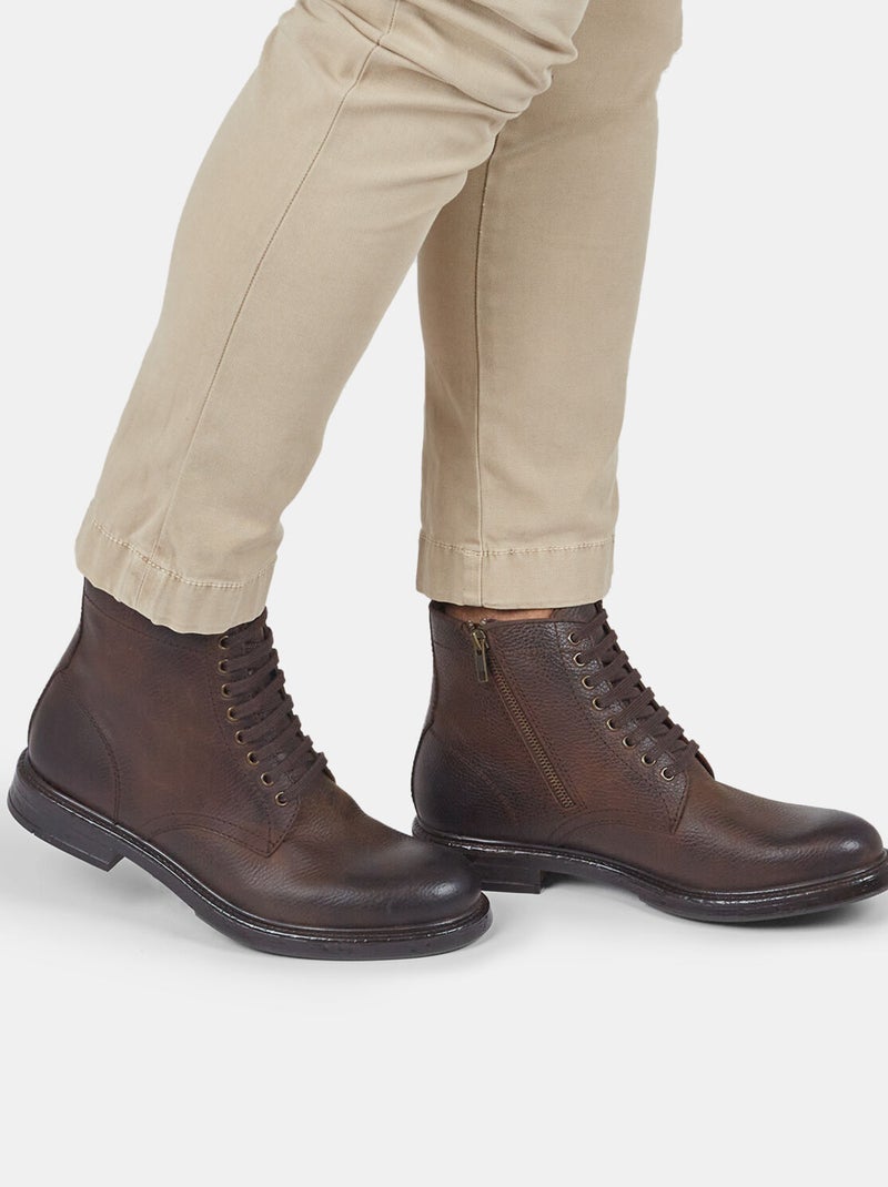 Bottines à lacets en cuir Bata Red Label BATA Marron - Kiabi