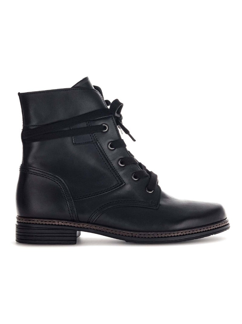 Bottines à lacets  en cuir lisse Gabor Noir Noir - Kiabi