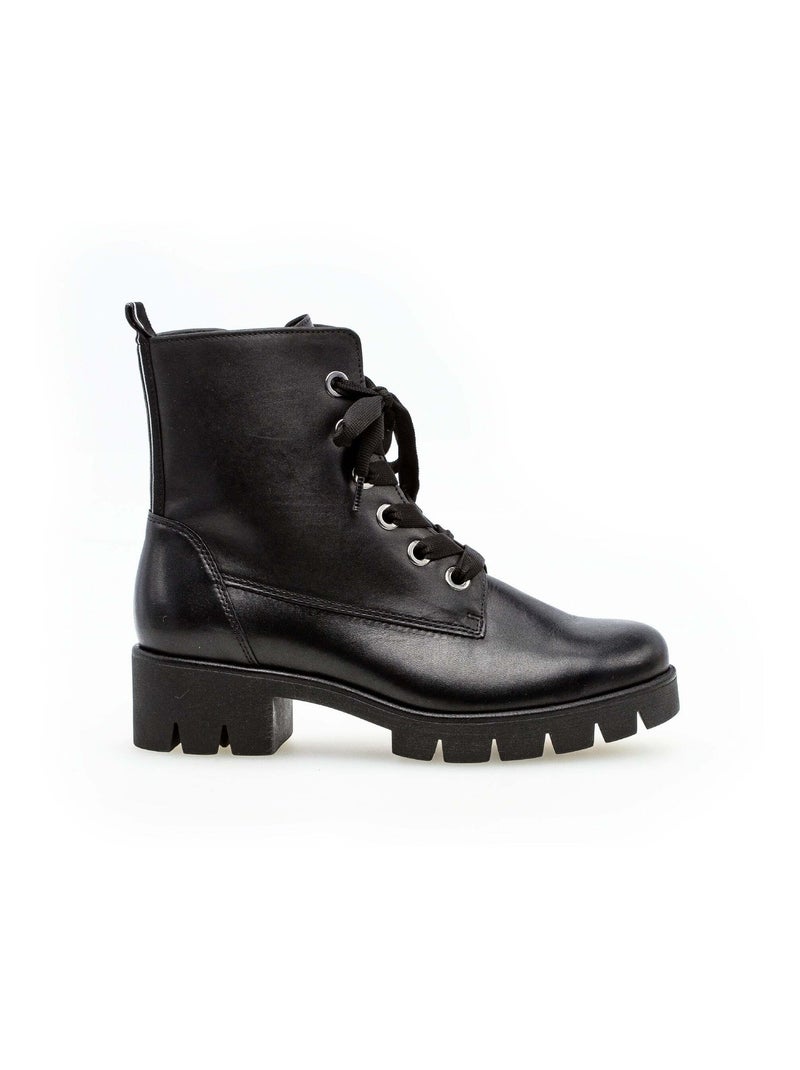 Bottines à lacets  en cuir lisse Gabor Noir Noir - Kiabi