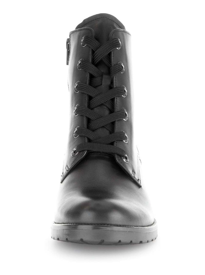Bottines à lacets  en cuir lisse Gabor Noir Noir - Kiabi