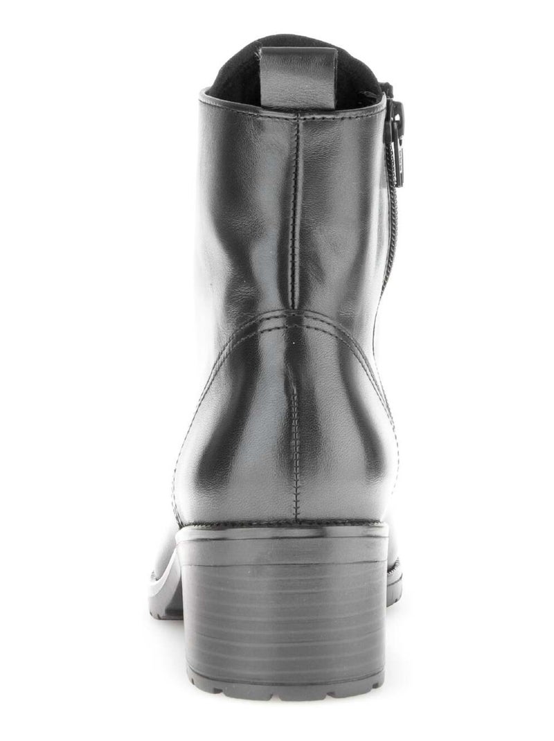 Bottines à lacets  en cuir lisse Gabor Noir Noir - Kiabi