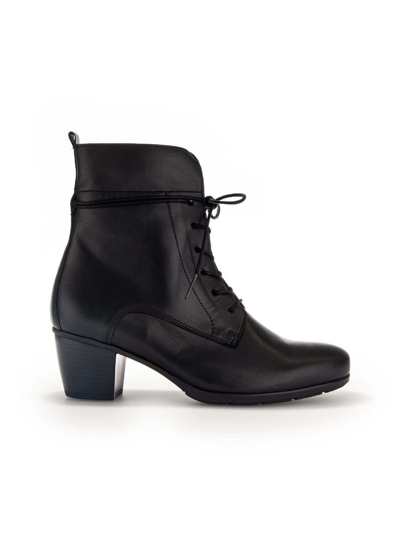 Bottines à lacets  en cuir lisse Gabor Noir Noir - Kiabi