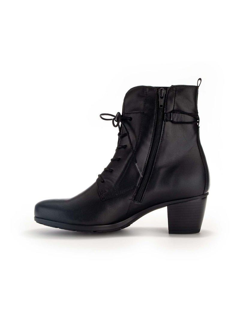 Bottines à lacets  en cuir lisse Gabor Noir Noir - Kiabi