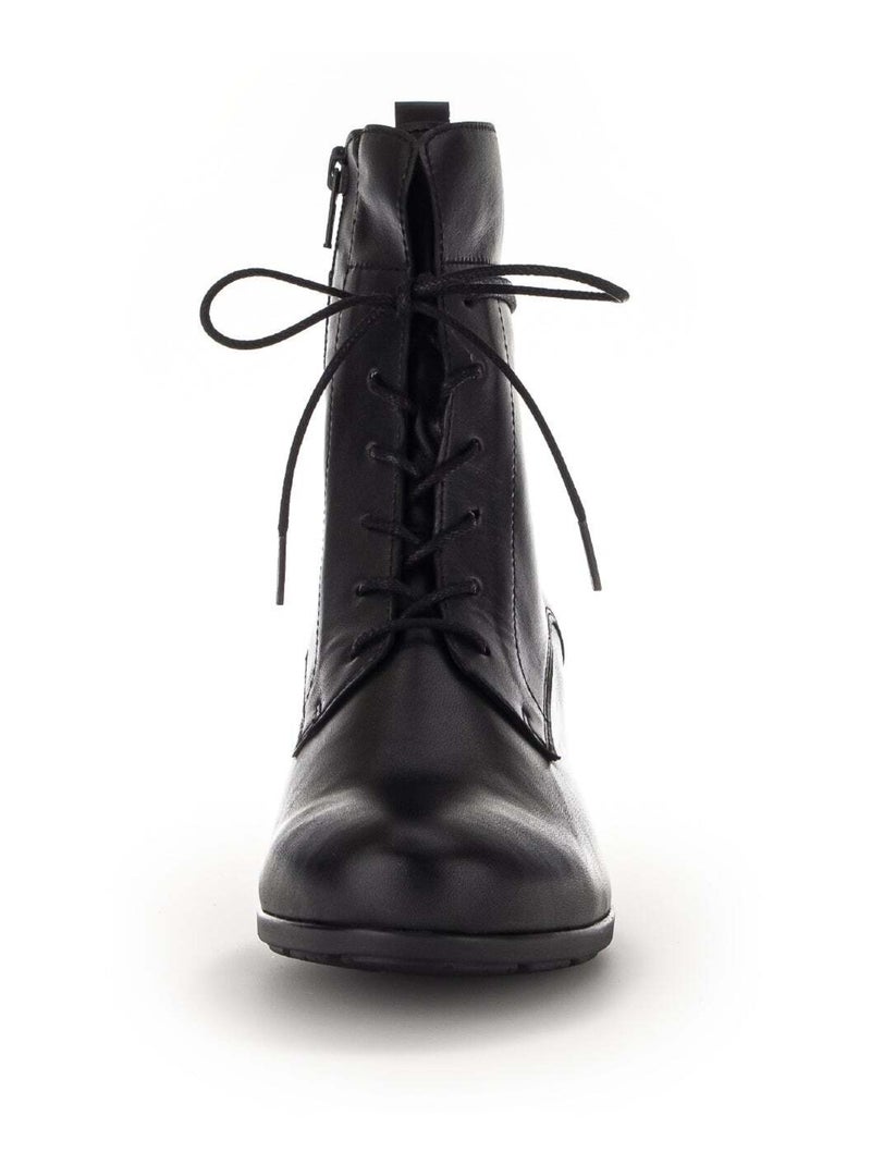 Bottines à lacets  en cuir lisse Gabor Noir Noir - Kiabi