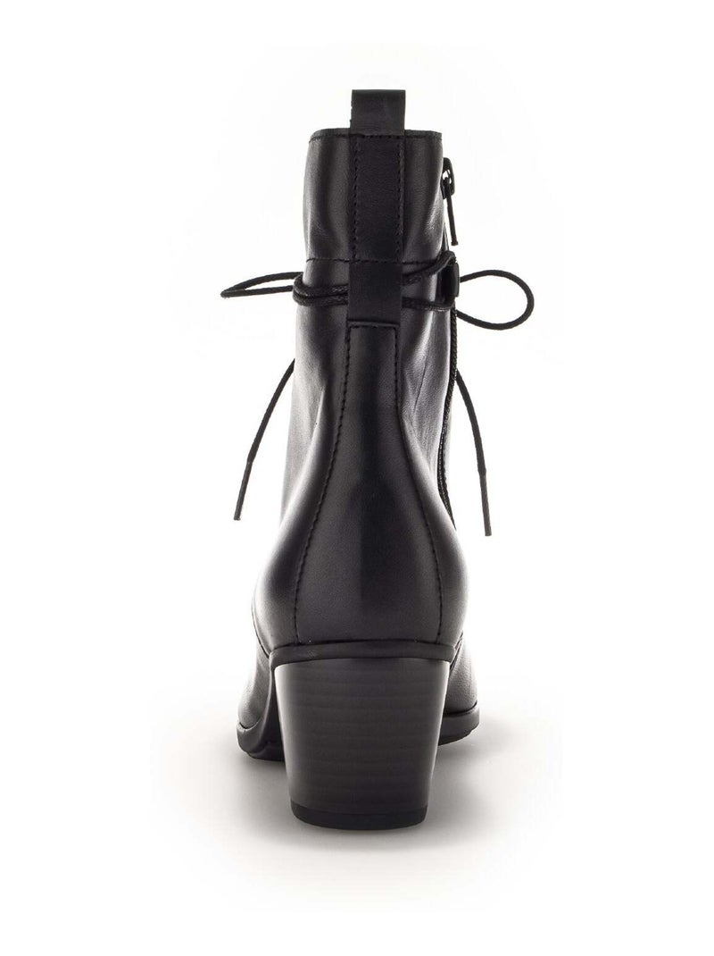 Bottines à lacets  en cuir lisse Gabor Noir Noir - Kiabi
