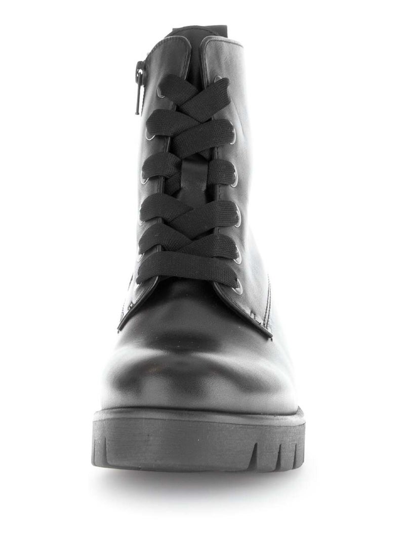 Bottines à lacets  en cuir lisse Gabor Noir Noir - Kiabi