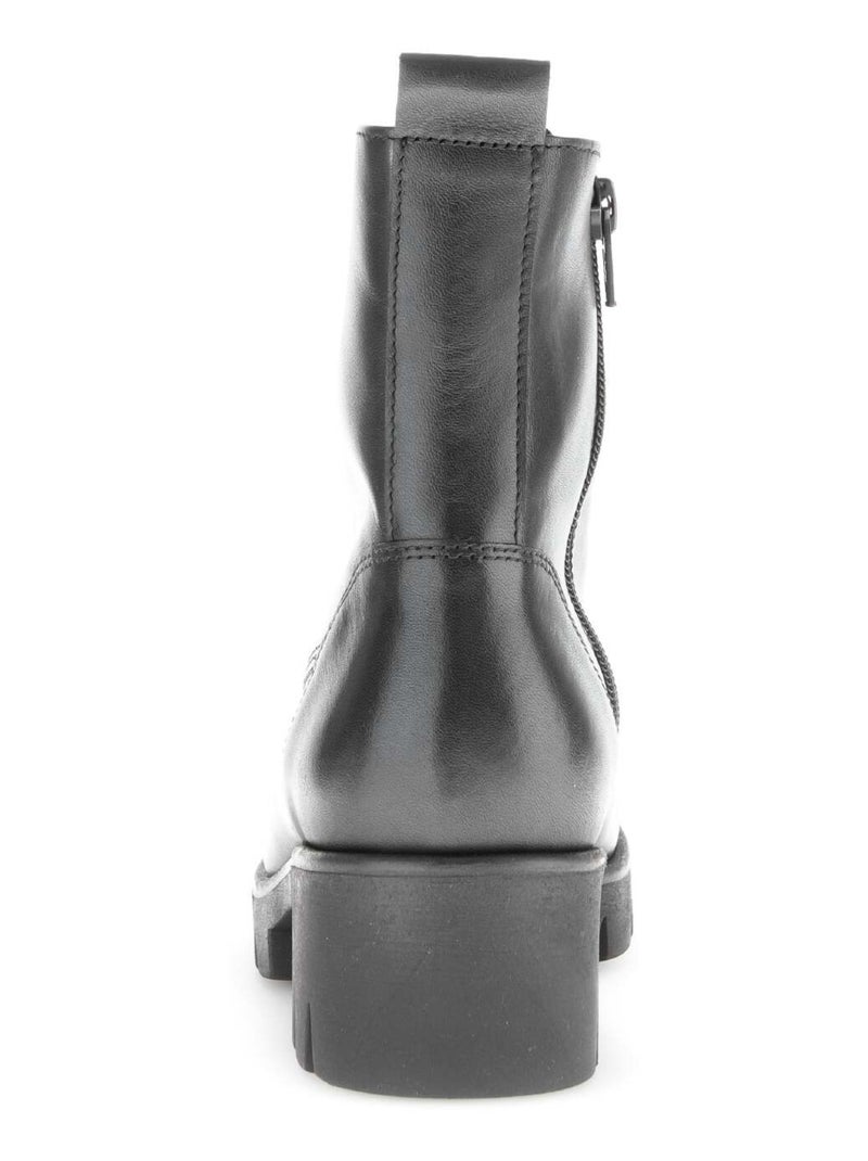 Bottines à lacets  en cuir lisse Gabor Noir Noir - Kiabi