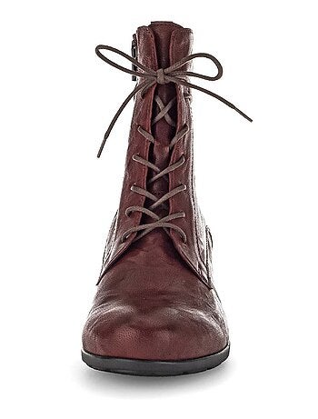 Bottines à lacets en cuir lisse Gabor