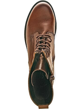 Bottines à lacets en cuir lisse