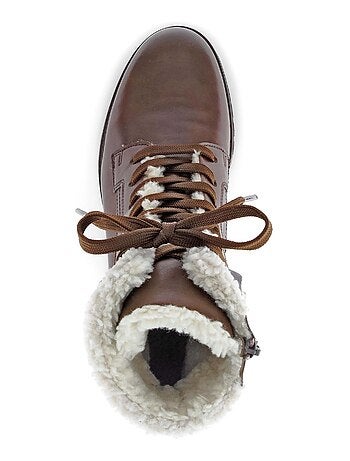 Bottines à lacets en cuir lisse