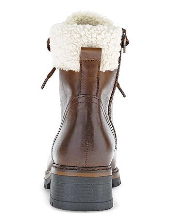 Bottines à lacets en cuir lisse