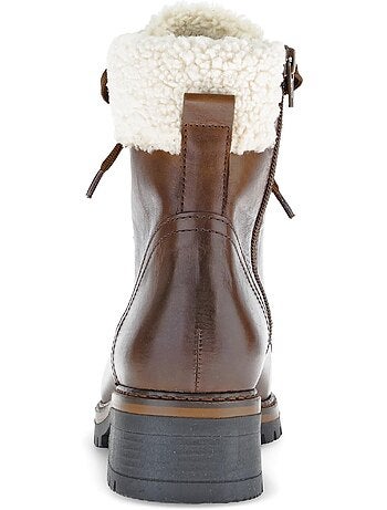 Bottines à lacets en cuir lisse
