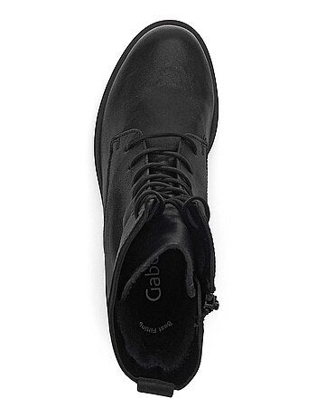 Bottines à lacets en cuir lisse