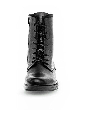 Bottines à lacets en cuir lisse