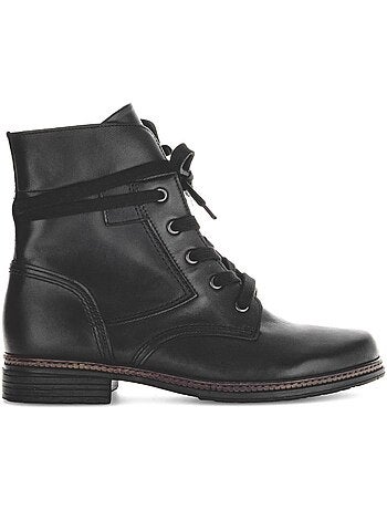 Bottines à lacets en cuir lisse