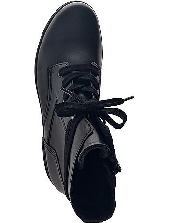 Bottines à lacets en cuir lisse
