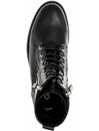 Bottines à lacets en cuir lisse