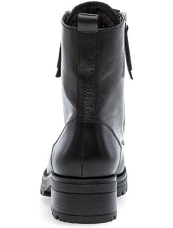 Bottines à lacets en cuir lisse