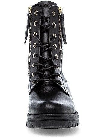 Bottines à lacets en cuir lisse