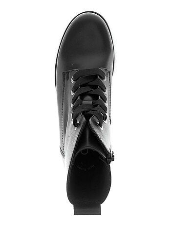 Bottines à lacets en cuir lisse