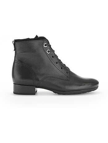 Bottines à lacets en cuir lisse