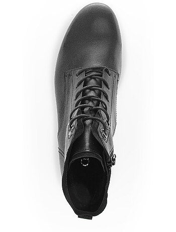 Bottines à lacets en cuir lisse
