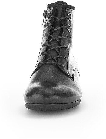 Bottines à lacets en cuir lisse