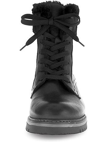 Bottines à lacets en cuir lisse