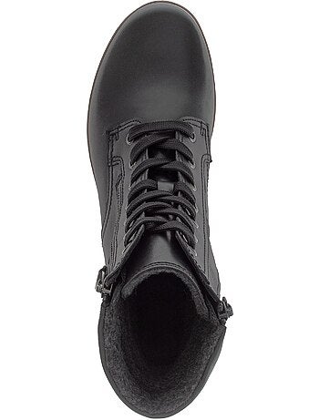 Bottines à lacets en cuir lisse