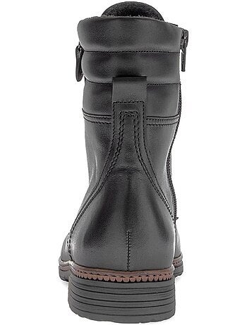 Bottines à lacets en cuir lisse