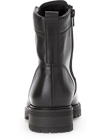 Bottines à lacets en cuir lisse