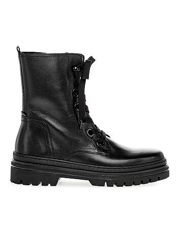 Bottines à lacets en cuir lisse