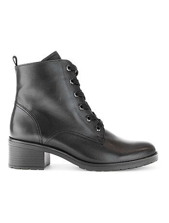 Bottines à lacets en cuir lisse