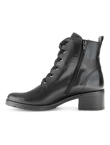 Bottines à lacets en cuir lisse