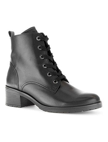 Bottines à lacets en cuir lisse