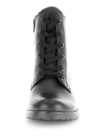 Bottines à lacets en cuir lisse