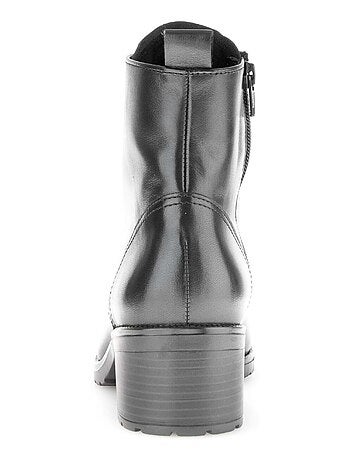 Bottines à lacets en cuir lisse
